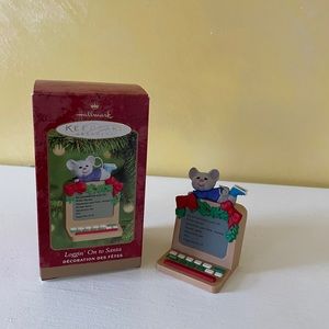 HALLMARK KEEPSAKE ORNAMENT ~ LOGGIN' ON TO SANTA (Mouse) ~ 2000 QX8224
